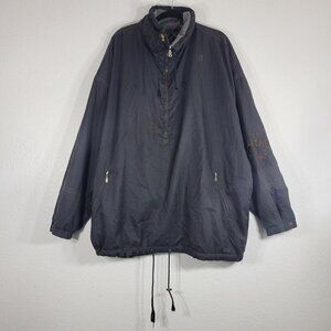 Willy Bogner Vintage Jacket Windbreaker Men XL Zip Embroidered Black Polar